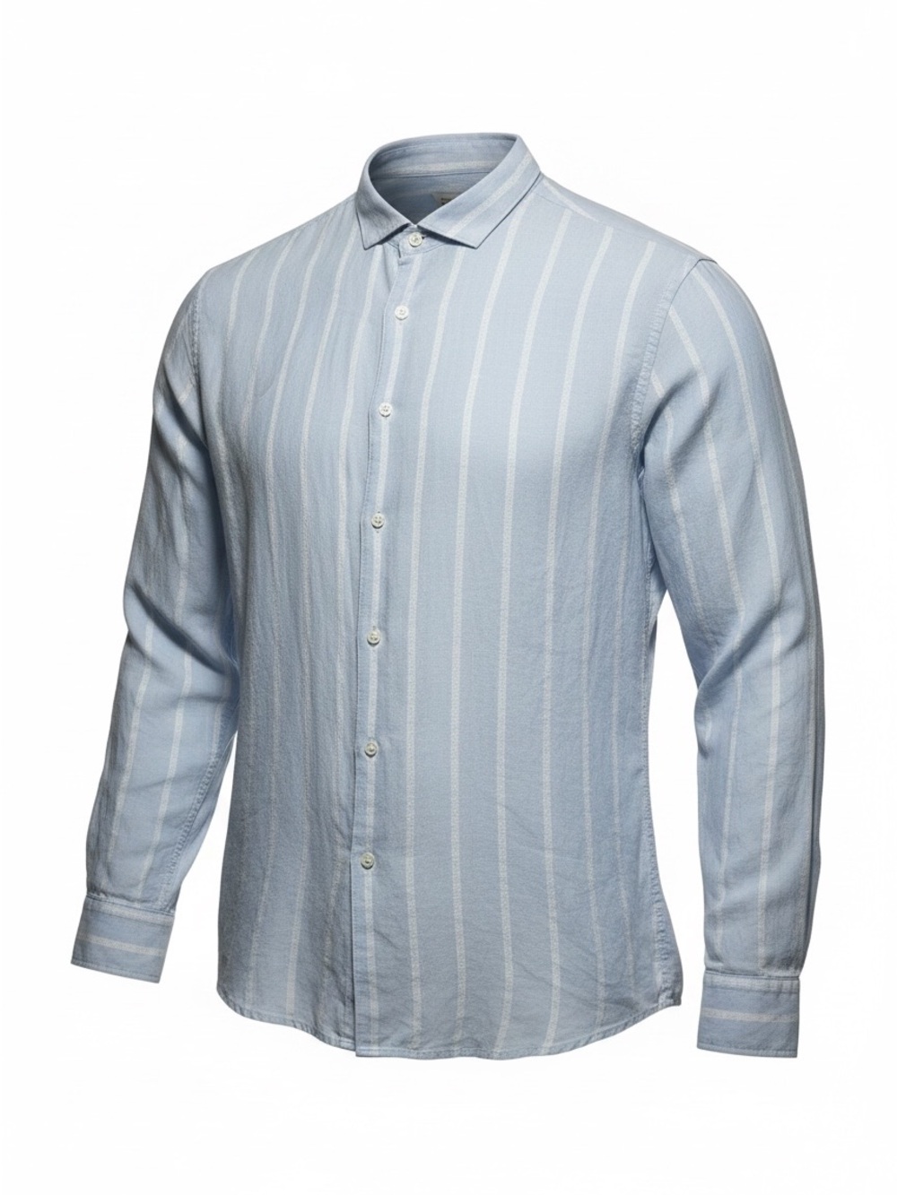 Tasso Elba Island Linen Blend Striped Button Up Shirt Blue XXL